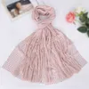 Crinkle Hijab Scarf Pliated блестящие Геометрические шали мягкие мусульманские морщины шарфы обертывают растягивающие повязки шарфы пашмина