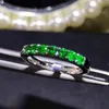 Clusterringen Nature Emerald Green 925 Sterling Silver Gemstone Brand Ring For Women Party Fine Jewelry