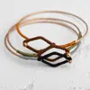 Wildfree Handmade 3 Colors Thread Wrap Vintage Gold Simple Design Geometric Form