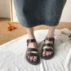 Beach Sandal Woman Luxury 2022 Summer Med Clear Heels Suit Female Beige Womens Shoes All-Match New Flat Medium Gladiator Black