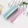 Wholesale 20oz Sublimatioin Glitter Skinny Tumbler With Lid Straw Rainbow Wine Mugs Double Wall Vacuum Insulated Stainless Steel 210409