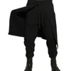 Mężczyźni Vintage Casual Luźne Spódnice Spodnie Mężczyzna Japoński Streetwear Hip Hop Gothic Punk Spodnie Harem Pant Harajuku Y0811