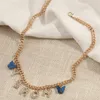 Colares pendentes design de cristal strass resina colar de borboleta letra personalizada acrílica de menina