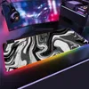 Strata flytande RGB musmatta spelare med bakgrundsbelysning E-sportspel Gaming Table Accessorie LED Art Mousepad för PC Bears Mouse Pad.