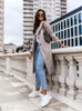 Femmes Mélanges De Laine Midi Longs Manteaux Et Vestes Femmes Hiver Caban Chaud Survêtement Simple Poitrine Solide Pardessus Casual Trench Coat