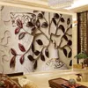 3d Wallpaper Living Room Wall Papers Embossed Red Leaf Vase Home Decor Painting Mural Waterproof Antifouling Wallpapers