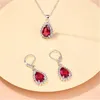 Brincos de colar de jóias de cristal para mulheres Conjunto de casamentos geométricos de design geométrico