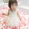 Vestido Girl Princess Tutu Dress Heavy Work Beaded 2019 Summer Feather Pleated Toddler Clothes Baby 1-7 Yrs GDR612 G1218