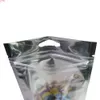 Multi Sizes 100pcs/lot Plastic Clear Front Package Bag Matte Green Aluminum Foil Mylar Flat Zip Lock W/ Hang Holegoods