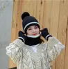 Beanies A Complete Set Of Hats Gloves Scarf Necks Hair Balls Plush Sweet And Lovely Ladies' Outdoor Warm Knitted Hat Loveer's