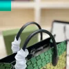 Renkli Tote Çanta Kanvas Çanta Büyük Kapasiteli Alışveriş Çantaları Klasik Harf Gerçek Deri Döşeme Üst Kolu Çıkarılabilir Omuz Askısı Hasp Çanta