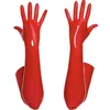 Пять пальцев перчатки сексуальные PVC блестящие перчатки латекс из искусственной кожи длинные панк локоть хип-джазовые наряды варежки косплей костюмы аксессуар