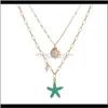 Chaîne pendentif chaînes en or coquille étoile de mer collier multicouche empilable colliers hip hop bijoux de mode Will et Sandy Txphb Lxci0