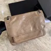 Luxe handtassen Designer tassen Topkwaliteit Soft leer grote schoudertas Vrouwen verouderde kalfsleer Purse Crossbody Niki -kettingzak