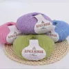 1 pc laquined mahai peludo mar mão-tecido de lã de lã de malha lenço lenço linhas camisola camisola camisola xaile knit 50g y211129