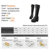 Stövlar Spring och Autumn Black Knee High Women Punk Style 7cm Pu Leather Long Boot Female Sets Up Thick Heel Platform Shoes