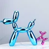 Artesanato de cão de resina galvanizada ornamento de balão nórdico escultura de cachorro decoração de casa sala de estar desktop estátua de animal moderno 211021