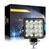 Mini Kare Araba 16 LED Çalışma Işık COB CHIPS 48 Watts 6000 K Spot Aydınlatma FSO Evrensel Kamyon Oto Far Için Ampuller Offroad