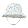 7 stilar sommar utomhus dubbelsidig sol hattar tecknad utskrift baby solhat fiskare bucket hatt m3419