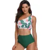 Costume da bagno da donna Costume da bagno con spalline a righe a vita alta, bikini femminile, set da 2 pezzi