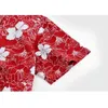 Vermelho Hawaiian Camisas Homens Verão Floral Impressão 100% Algodão Beach Shirts Mens Party Feriado Férias Férias Chemise Homme 210522