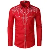 Mens Black Casual Button Down Dress Shirts Fashion Floral Embroidery Shirt Men Party Wedding Tuxedo Shirt Male Chemise 210524