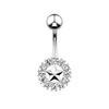 Fashion Diamond Belly Button Rings Star Navel Nail Allergy Free Stainless Steel Body Jewelry for Women Crop Top Will and Sandy