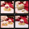 Favor Event Festive Party Supplies Home & Garden Drop Delivery 2021 50Pcs Cinderella Pumpkin In Gold Box Baby Shower Favors Crystal Carriage