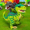 1457pcs 16089 16088 Mini Blocks Green Dinosaur Building Toy Classic Model Jurassic Park Figure Toys Home Fun Game Y1130347a