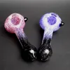 thick hand blown spoon pipes glass hand pipes smoking glass pipe glass tobacco pipes 3.9'' glass bowl pipe for Dry Herb Spiral Lines Glass Smoking Bowls Heady Pipes