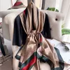 Sjaals damesletters zijdenachtige mode-sune zonnebrand in Korea-stijl airconditioning zijden lange lente en zomerse reis sjaal nr. 3