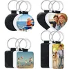 Keychains 12 Pack SubliMation Blanks Keychain 4 Typer Glitter PU Leather Diy Heat Transfer Keyring Miri22