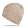 2020 أزياء متعدد الألوان الشتاء المرأة الدافئة قبعة بيني الخريف القبعات للنساء الرجال محبوك قبعة قبعة للبنات حجر الراين كاب Y21111