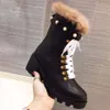 Moda damska Sylvie Series wstążka zdobiona skóra Martin Boot kobiety haftowana skórzana opaska botki Top Designer luksusowa kobieta Winter box rozmiar butów 35-41