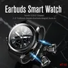 Smartwatch Android iOS Men Smart Watch Fitness TWS Bluetooth oortelefoon call hartslag bloeddruk zuurstofmonitor oorstuk smartwatch 2 in 1 sport smartwatches