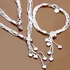 Классические женские ювелирные наборы 925 стерлингового серебра 5 шт. Сердца ожерелье браслет модный костюм набор ожерелья браслеты