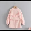 Sets Babykleding Baby Kids Maternity Drop Levering 2021 2 stuk Set van Herfst en Winter Girl Girl Top Modieuze Kinderen Mode Trui Pullo