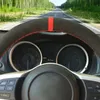 Zwart Suede Hand-gestikte Auto Stuurhoes Voor Mitsubishi Lancer 10 EVO Evolution Outlander 2010191a