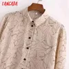 Mujeres Flores de gran tamaño Impresión de manga larga Chic Mujer Casual Camisa suelta 1D97 210416