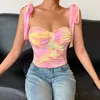 Wonder Sexy Halter Top Donna moda Estate sexy tie-dye Stampato Tubo Annodato Bretelle 210510