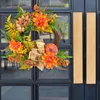 Couronnes De Fleurs Décoratives Guirlande Artificielle Avec Des Feuilles Et Des Pétales De Citrouille Convient Aux Types De Décorations Porte D'entrée Mur De Mariage Maison