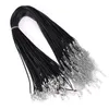 Black Necklace Rope Korean Wax Cord 1.0mm 1.5mm 2.0mm Leather Lanyard Pendant Use Hide Necklace String Diy Accessories 500Pcs/Lot