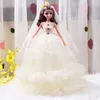 45 CM Tek Parça Moda Tasarım Prenses Bebek Gelinlik Asil Parti Kıyafeti Barbie Bebekler Kız Hediye 10 Renkler