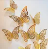 3D paper hollow wall sticker Butterflies fridge Stickers children room Decorotions 12pcs/set