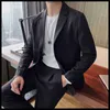 Alta qualidade homens blazers moda cor sólida solta blazer masculino rua desgaste social casaco de casamento vestido de vestido 210527