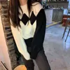 Kvinnor Pullover Argyle Pattern Loose Casual Sweater Stickad Fashion Vintage Student All-Match Koreansk stil ulzzang söt chic ny y1110