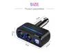 New Universal 2 Ways Car Auto Cigarette Lighter Socket Splitter Power Adapter 2.1A / 1.0A 80W Dual USB Car Charger with LED Light