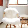Faux Mat Yumuşak Tüylü Manta Halı Alfombra Koyun Sandalye Mat Koltuk Pad Düz Cilt Kürk Düz Kabarık Alan Kilim Yıkanabilir Yatak Odası 210917