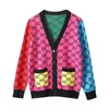 Maglione da donna Chic Cardigan patchwork Monopetto Capispalla manica lunga Top Famale Fashion Cappotti casual