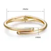 Kaymen New Fashion Gold-palting Cuff Bracelet Polishing Good Statement Cuff Bangle Nail Bangle for Women Men Unisex Jewelry 3298 Q0717
